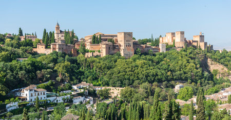 View of the Alhambra in Granada from the Sacromonteのeditorial素材