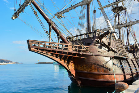 Spanish galleon docked in the port of Motril in the province of Granada, Spainの写真素材