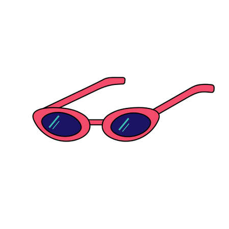 Cartoon Isolated Sunglasses Vector Illustration. Realistic sunglasses isolated on white background.のイラスト素材