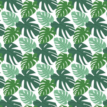 Monstera trend seamless pattern. Jungle print. Textiles and printing.のイラスト素材