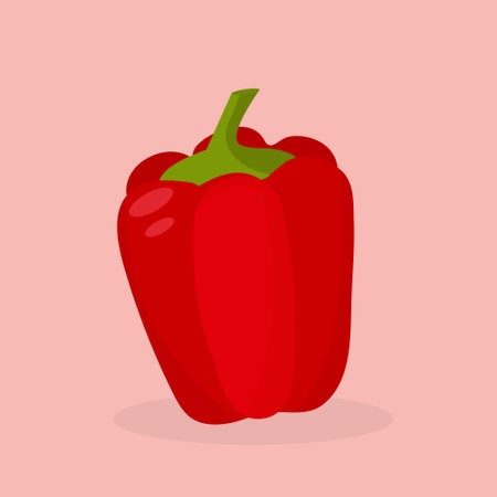 Red pepper vegetable in cartoon styleのイラスト素材