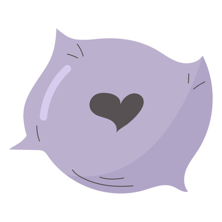 Pillow with heart in cartoon style.のイラスト素材
