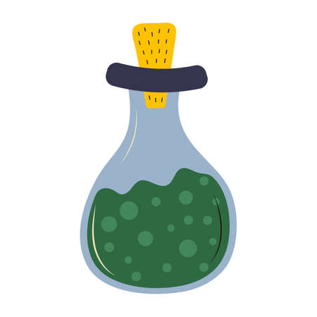 Halloween witch potion in a glass jar.のイラスト素材