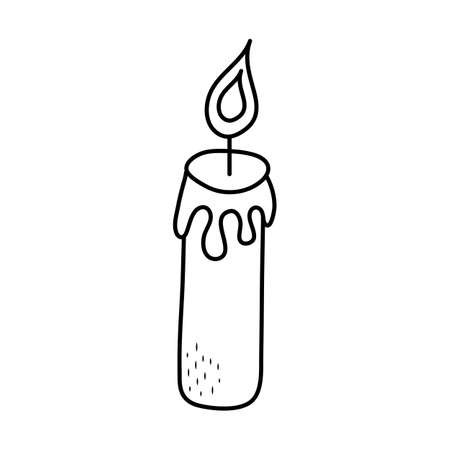 Halloween candle doodle element.のイラスト素材