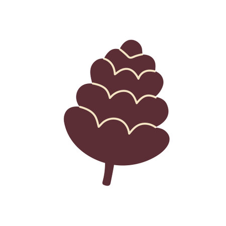 Pinecone icon in hand drawn style. Winter symbol.のイラスト素材