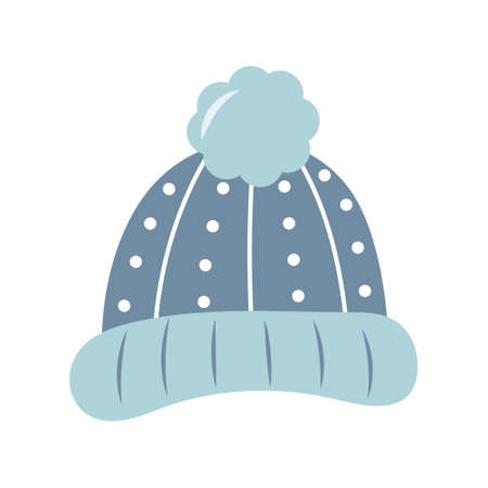 Hat with pompon in hand drawn style. Vector illustration.のイラスト素材