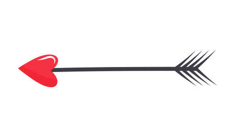 Cupid's arrow icon. Cupid bow and arrow in the shape of heart. Vector illustration.のイラスト素材