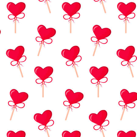 Heart lollipops seamless pattern. vector illustration.のイラスト素材