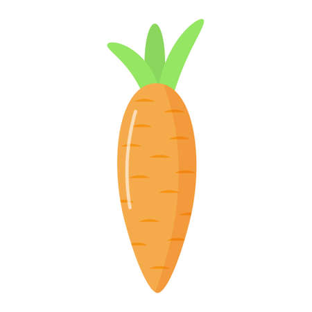 Cute cartoon carrot isolated on white background. vector illustration.のイラスト素材