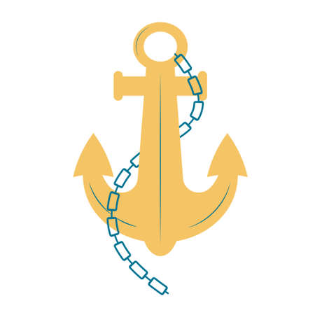 Vintage anchor with chain.のイラスト素材