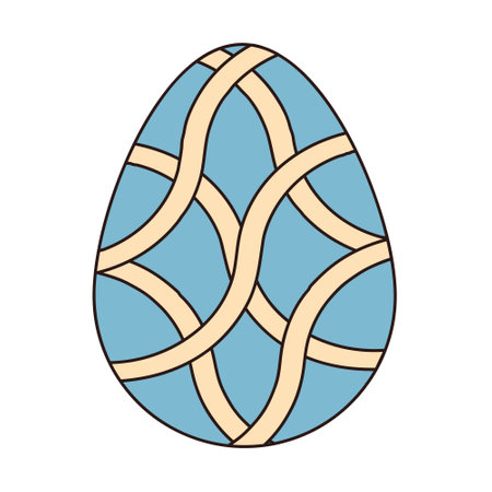 Groovy Easter egg with pattern. Vintage hippie psychedelic clipart.のイラスト素材
