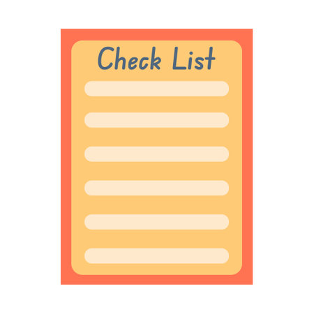 Planner template for agenda, schedule, planners, checklists, notebooks, cards and other stationery. Cozy checklist. Planning, office, business, organization of work concept.のイラスト素材