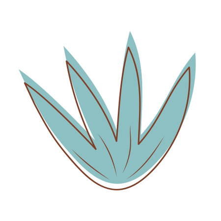 Decorative boho plant shape. Abstract geometric element. Aesthetic symbol.のイラスト素材