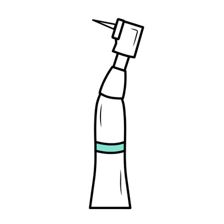 Device for dental treatment. Linear doodle icon. Dental care, stomatology, medical dentist tool concept.のイラスト素材