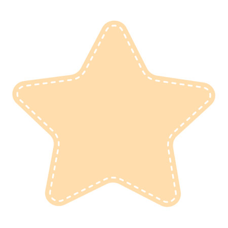 Cute pastel patch in the form of star with dotted line. Art form template for social media.のイラスト素材