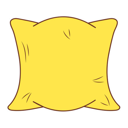 Pillow. Classic feather, bamboo eco fabric. Cozy hand drawn feather orthopedic pillow. Color doodle icon.のイラスト素材