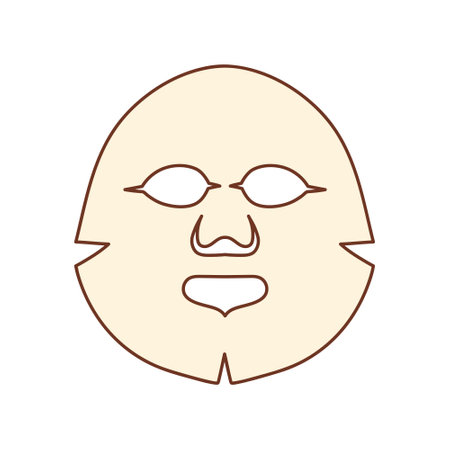 Facial Sheet Mask. Cosmetology, medicine and skin care concept. Beauty color doodle icon.のイラスト素材