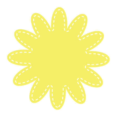 Cute pastel patch in the form of flower with dotted line. Art form template for social media.のイラスト素材