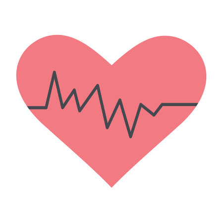 Heart with pulse. Heartbeat icon. Heart and cardiogram isolated on white background.のイラスト素材
