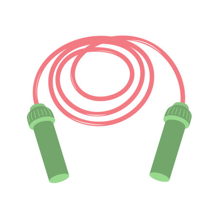 Jump rope. Healthy lifestyle, lose weight, sport, fitness and diet concept. Flat cartoon illustration.のイラスト素材