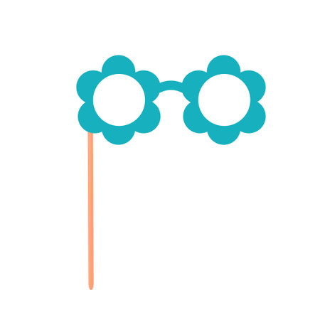 Carnival party mask. Flower eyeglasses on stick.のイラスト素材