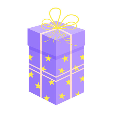 Gift box with ribbon and bow. Present isolated on white backgroundのイラスト素材