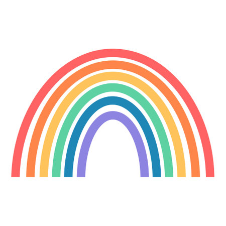 Colorful rainbow. Cute symbol of lgbt. Vector illustration isolated on white background.のイラスト素材