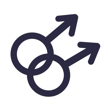 Two male symbols. Gay gender icon. LGBT couple, homosexual orientation concept. Vector illustration.のイラスト素材