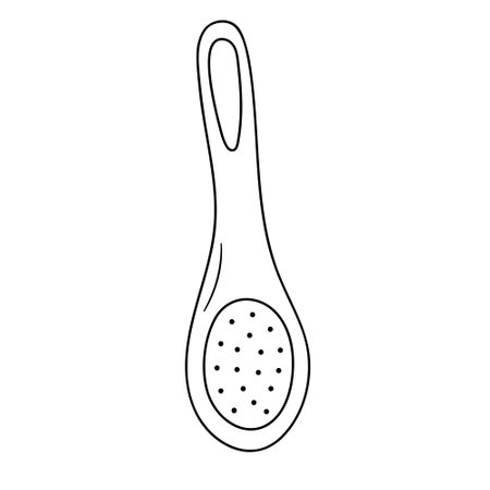 Massage brush. Wooden brush for anti cellulite massage, body and skin care.のイラスト素材