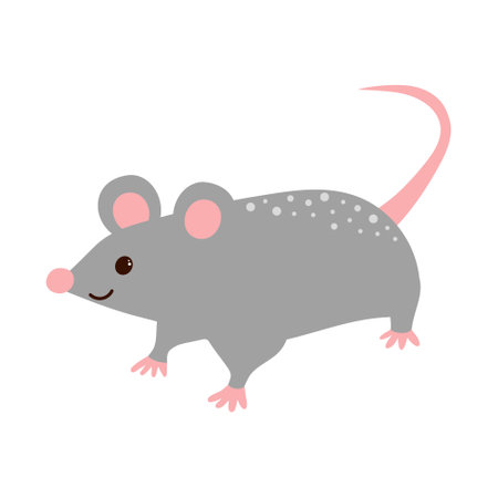 Cute mouse. Cartoon forest animal. Vector illustration.のイラスト素材