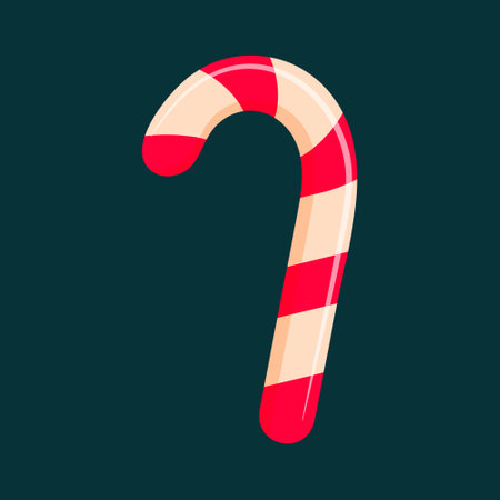 Candy cane. Sweet stripes candy. Merry Christmas and Happy New Year design.のイラスト素材