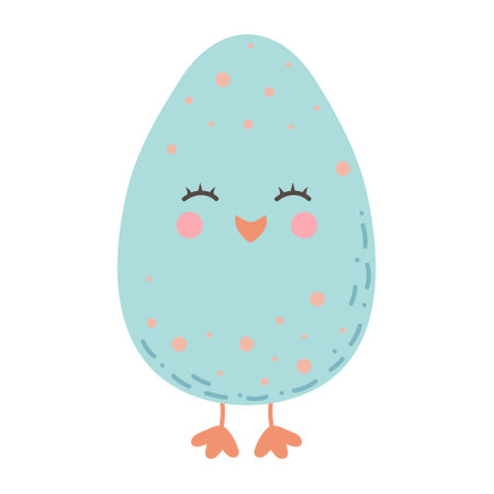 Cute Easter chick in the shape of egg isolated on white background.のイラスト素材