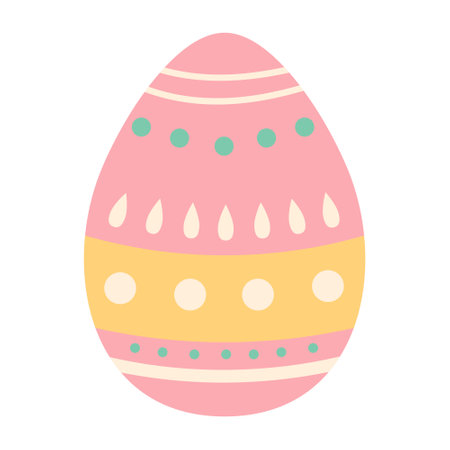 Easter egg with cute pattern isolated on white background.のイラスト素材