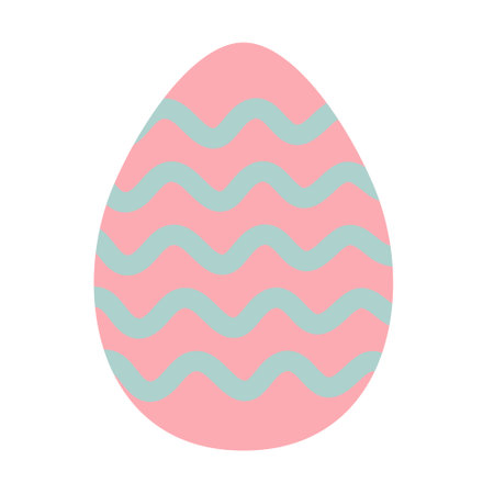Easter egg with cute pattern isolated on white background.のイラスト素材