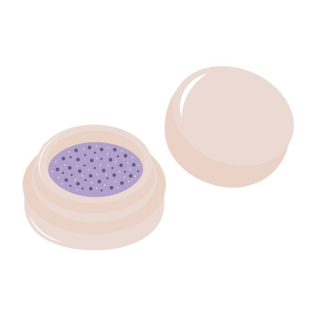 Glitter eyeshadow. Cosmetic product for makeup. Cartoon flat illustration.のイラスト素材