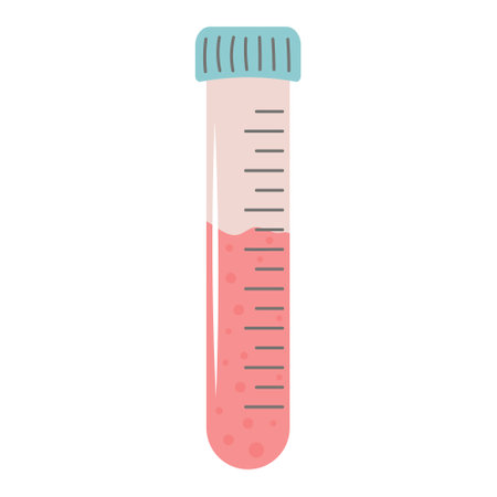 Transparent glass test tube with bloodのイラスト素材