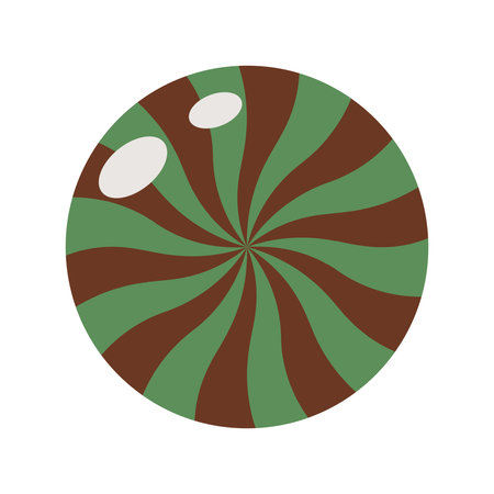 A simple, flat vector illustration of a round Halloween candy or lollipop.のイラスト素材