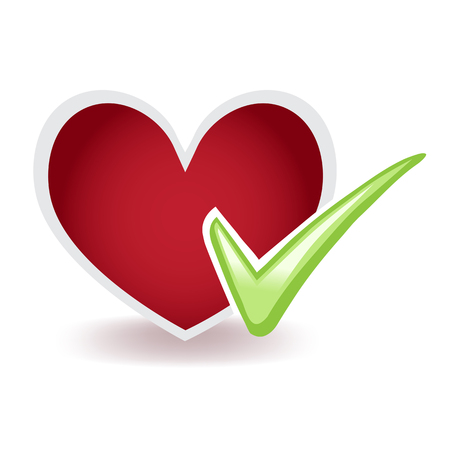 Heart Check isolated on plain backgroundのイラスト素材