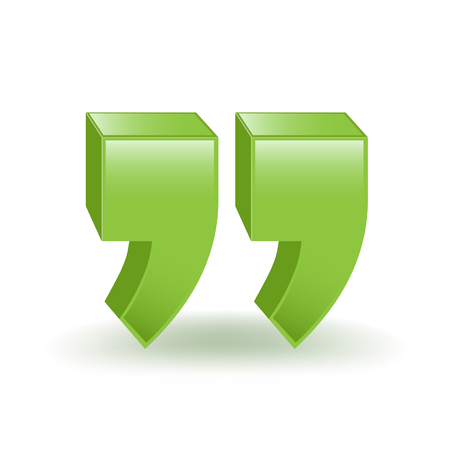 A 3D Quotation Marks isolated on plain backgroundのイラスト素材