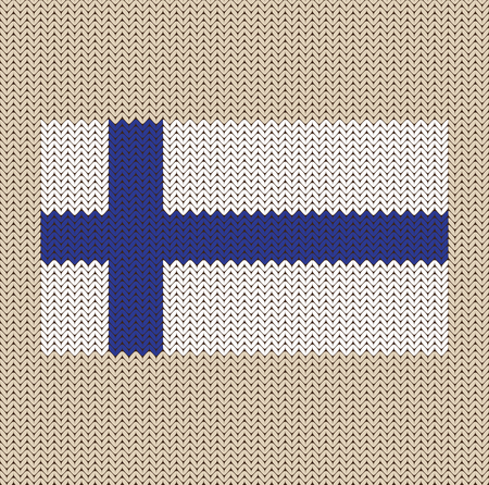 Flag Of Finland Knitted Backgroundのイラスト素材