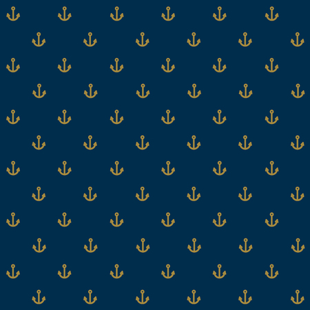 Seamless Sea Anchor Nautical Patternのイラスト素材