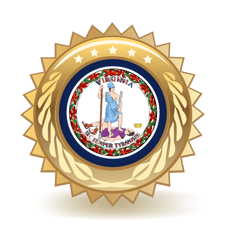 State Of Virginia Gold Badgeのイラスト素材