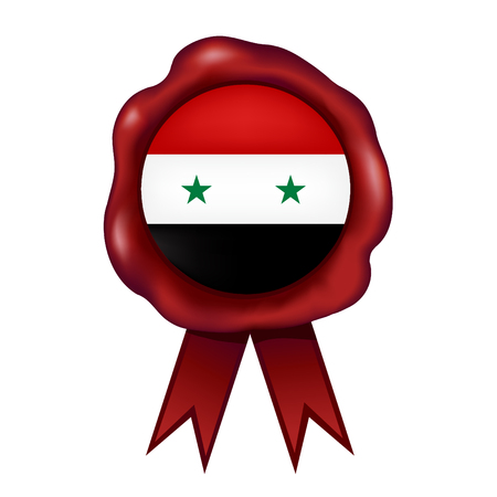 Flag Of Syria Wax Seal Vector illustration.のイラスト素材