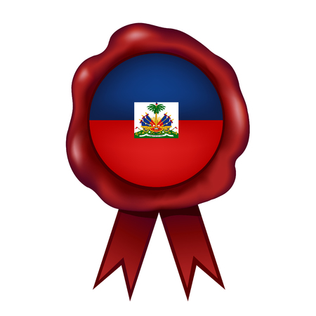 Flag Of Haiti Wax Seal Vector illustration.のイラスト素材