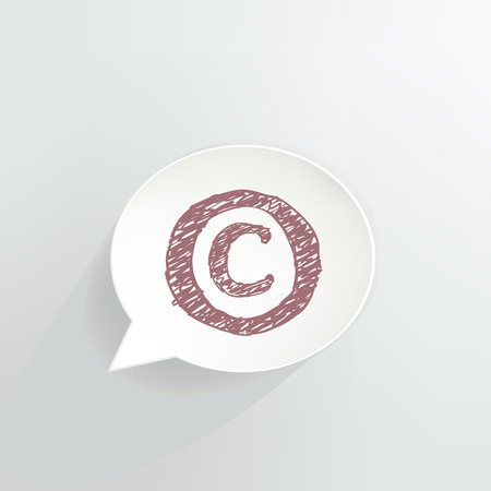 Copyright Sign Speech Bubble vector illustration.のイラスト素材