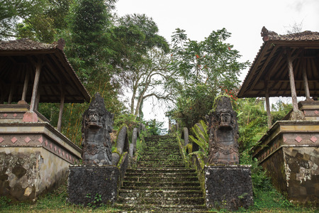 Balinesse stone stairs at templeの写真素材
