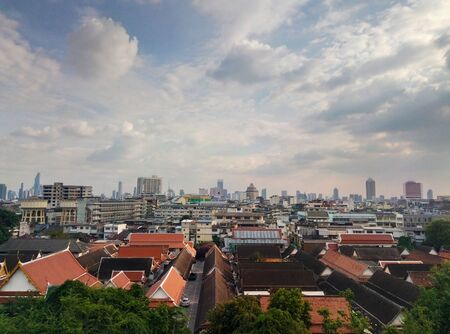 Landscape view of bangkok in the afternoon. Cloudy weather.