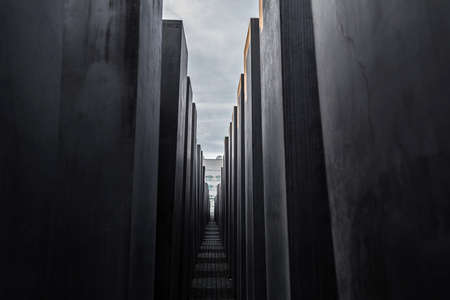 Monument to the Holocaust of Jews in Berlin. Columns of various heights.