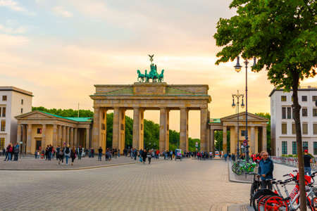 Famous Brandenburg Gate in Berlin. Architectural monuments of Germany. Berlin, Germany - 05.17.2019のeditorial素材
