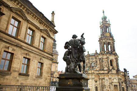 Saxon vintage architecture of Dresden. Dresden, Germany - 05.20.2019のeditorial素材
